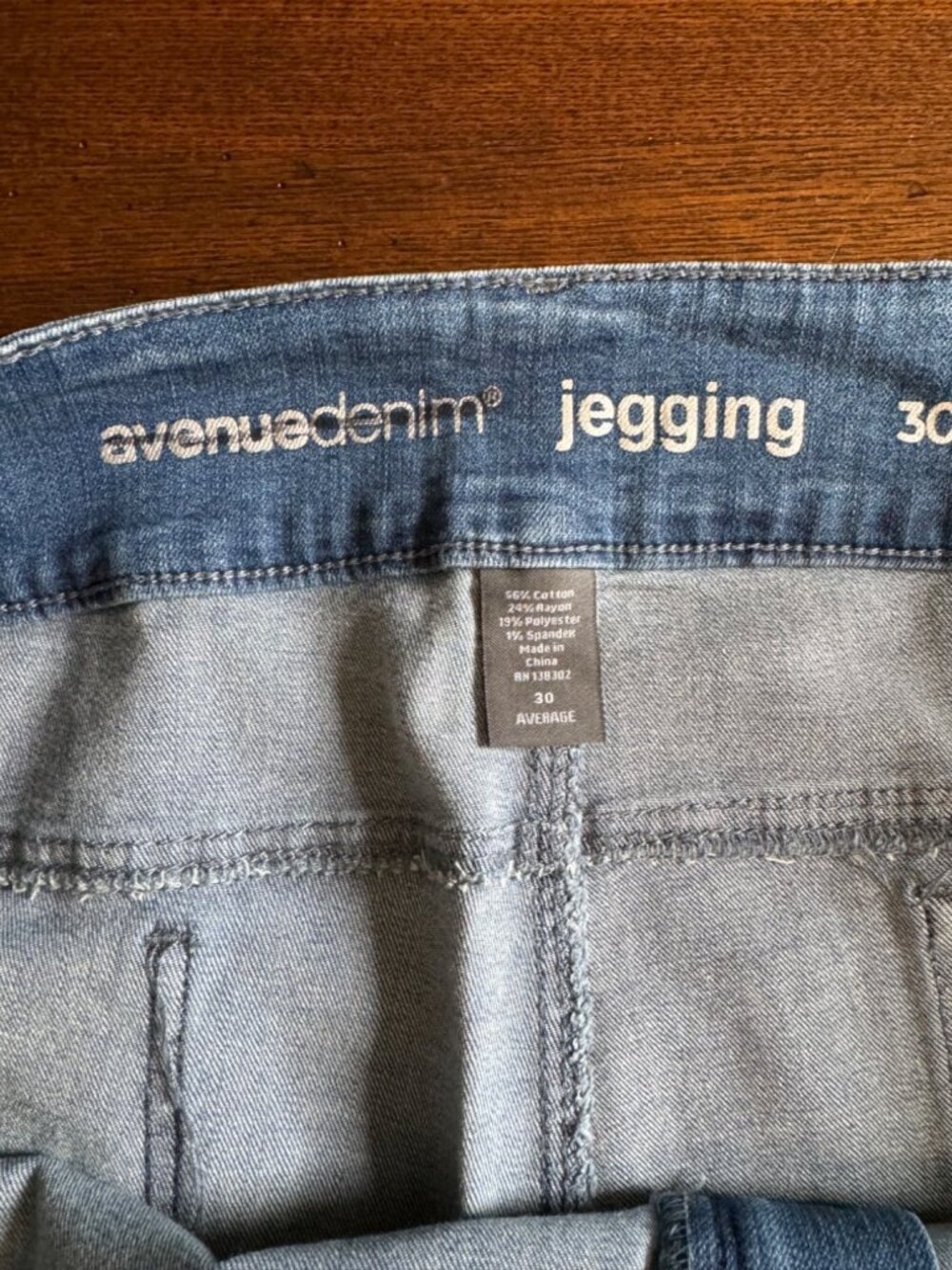 Avenue Denim Jeans High Rise Jegging Skinny Jeans Stretch Faded Faux Pockets 30 - Picture 3 of 7